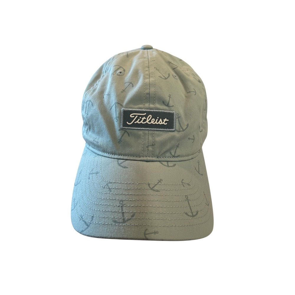 Titleist Golf Hat Mens OSFA Blue Anchor Print Adjustable Strapback Cap